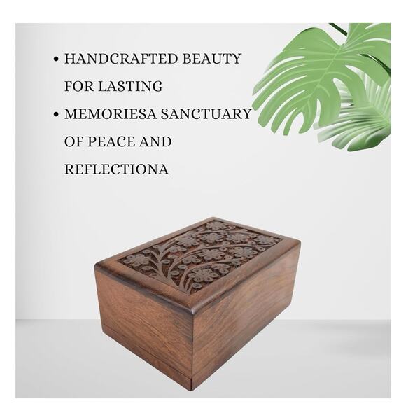Keepsake Urn for Ashes, Wooden Urn for Human Pet Ash Funeral Cremation Urn MED - Picture 4 of 8